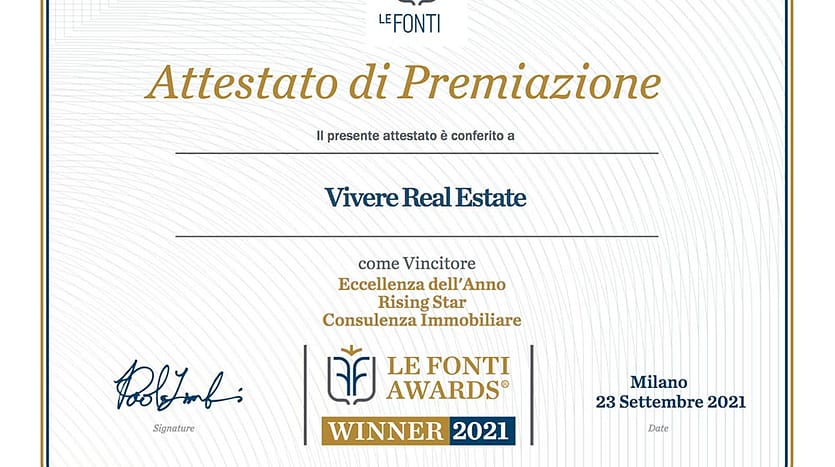 Le Fonti Awards 2021 Vivere Real Estate
